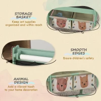 Qaba Art Easel for Kids with Paper Roll, Blackboard, Whiteboard, Storage(m-5)