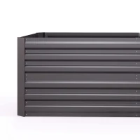 Outsunny Galvanized Raised Garden Bed, Steel Outdoor Planters with Reinforced Rods, 71" x 36" x 23", Dark Gray(m-7)