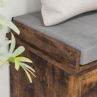 HOMCOM Shoe Storage with Seat, Upholstered Hallway Bench, Shoe Bench with Flip Drawer and Side Rack for 6 Pairs of Shoes(m-9)