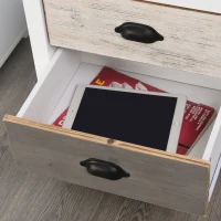 HOMCOM Accent Table Storage Cabinet with 3 Drawers Wooden Bedside Table Night Stand, Home Furniture(m-10)