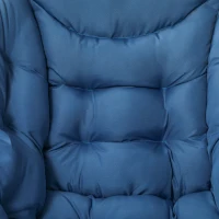 HOMCOM Modern Accent Chair, Armchair with Side Pockets and Solid Steel Legs, Comfy Reading Chair for Living Room, Bedroom, Blue(m-10)