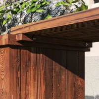 Outsunny Garden Planter with Raised Garden Bed Bench for Patio Park, 69.25" x 15" x 15.75", Carbonized(m-10)