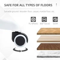 Vinsetto Armless Office Chair, Fluffy Computer Desk Chair with Adjustable Height, Swivel Wheels, Mid Back, Grey(m-6)