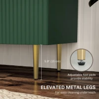 HOMCOM Modern Kitchen Storage Cabinet, Sideboard Buffet Cabinet with Adjustable Shelves and Metal Legs for Kitchen, Green(m-6)