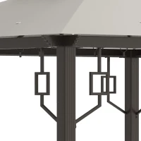Outsunny 10' x 10' Patio Gazebo, Double Roof Outdoor Gazebo with Privacy Curtains, Mesh Netting, Aluminum Frame Outdoor Canopy Shelter, Cream White(m-8)