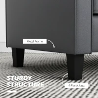 HOMCOM 51" PU Leather Loveseat, Upholstered Double Sofa Couch with Armrests, Tufted Backrest, Pocket Spring and Sponge Padded Cushion for Living Room, Bedroom, Home Office, Grey(m-5)