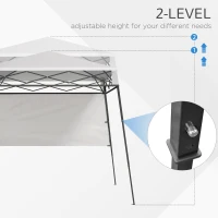 Outsunny 7' x 7' Pop Up Canopy Gazebo Tent with Backpack & Adjustable Legs, White(m-6)