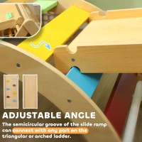 Qaba 7 in 1 Pikler Triangle Set with Ramp & Arch Ladder for 18-48 Months, Multicolored(m-6)