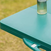 Outsunny Folding Picnic Table Chair Set Junior Outdoor Seating Portable Bench Dark Green(m-10)