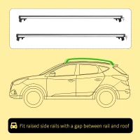 HOMCOM 2pc Roof Rack Car Roof Top Lockable Aluminum Cross Bars Adjustable Baggage Luggage Carrier, Silver (49")(m-5)