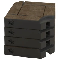 Outsunny Offset Umbrella Base Weight Set, Fillable Outdoor Umbrella Weights, 175 lb. with Water or 230 lb. with Sand, Brown(m-1)