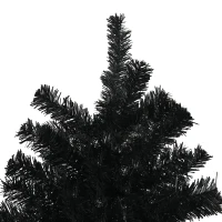 HOMCOM 7.5ft Unlit Artificial Black Christmas Tree, Holiday Décor with 1346 Branch Tips, Auto Open and Steel Base(m-8)