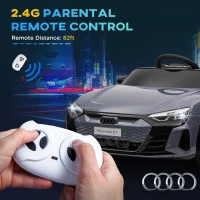 Aosom 12V Licensed Audi RS E-tron GT Kids Ride on Car with Remote Control, Suspension, Horn, Music, Lights, Gray(m-4)