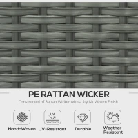 Outsunny 6-Piece Outdoor Rattan Patio Sectional Sofa Set with 3-Seat Couch, 2 Recliners, 2 Ottoman Footrests, & Coffee Table Conversation Set, Light Gray(m-5)