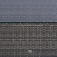 Outsunny Outdoor Furniture with Table, Wicker Furniture with Loveseat and 2 Chair for Garden, Poolside, Grey(m-9)