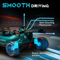 Qaba Aston Martin Licensed 12V Electric Go Kart, Kids Ride on Car with 4 Shock-Absorbing Wheels, Remote Control(m-5)