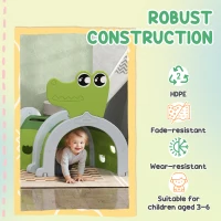 Qaba Crocodile Design Kids Play Tunnel for Kids to Crawl Through, 113" Long(m-5)
