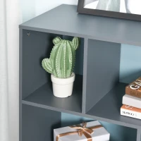 HOMCOM 3-Tier Child Bookcase Open Shelves Cabinet Floor Standing Cube Storage Organizer with Drawers - Dark Blue(m-9)