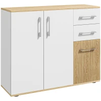 HOMCOM Modern Sideboard Cabinet, Freestanding Sideboards and Buffets with 3 Doors, 2 Drawers and Adjustable Shelf(m-11)