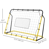 Soozier 6 x 4 ft Rebound Net Soccer Goal with 5 Angle Adjustable for Soccer Baseball Basketball Training(m-3)