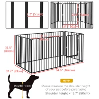 PawHut Dog Fence Outdoor 6 Panels 31.5" Height Steel Pet Exercise Pen Indoor, for Small and Medium Dogs(m-3)