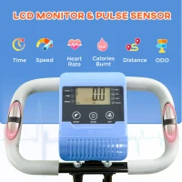 Soozier 3 in 1 Folding Exercise Bike, Foldable Stationary Bike with 8-Level Magnetic Resistance, Adjustable Seat, Blue(m-4)