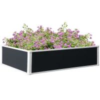 Outsunny 47" x 35" x 12" Raised Garden Bed, Planter Box, Above Ground Garden for Flowers, Herb, Vegetables, Dark Grey(m-11)