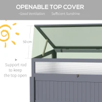 Outsunny Raised Wood Cold Frame Greenhouse, Elevated Planter & Plant Protection Box, 2-IN-1 for Flowers, Vegetables, Herbs, Grey(m-5)