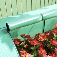 Outsunny 13' x 3.3' x 2.6' Mini Tunnel Greenhouse with PE Cover Garden Green Grow Shed with Steel Frame Zipped Doors, Green(m-9)