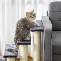 PawHut Cat Tree with 4 Steps for High Beds w/ Sisal Scratching Post(m-9)