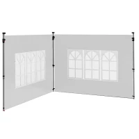 Outsunny Side Panels, Sidewalls Replacement with Window for 9.8' x 9.8' or 9.8' x 13.1' Pop Up Canopy, 2 Pack, White(m-2)