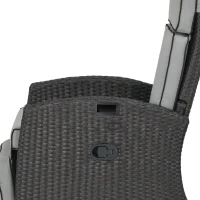 Outsunny Outdoor Recliner Chair with Adjustable Backrest, Cushion, Side Tray, Light Grey(m-10)