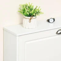 HOMCOM Shoe Cabinet with 3 Flip Drawers, Narrow Shoe Storage Cabinet, Holds 12 Pairs for Entryway, Hallway, White(m-9)