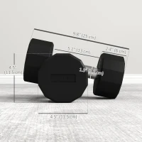 Soozier 2 x 15lbs Dumbbells Set with Non-Slip Grip, Rubber Covered Weights for Men Women Home Gym Workout(m-3)