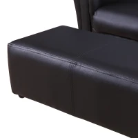 Qaba Kids Sofa Set with Footstool for Toddlers and Babies, Black(m-8)