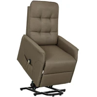 HOMCOM Power Lift Chair for Elderly, Fabric Recliner Sofa with Remote Control, Side Pockets, Quick Assembly, Brown(m-11)