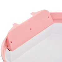 PawHut Cat Litter Box Toilet with Lid, Covered Litter Box with Scoop, Enclosed Drawer, and Skylight, Pink(m-8)