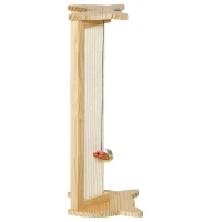 PawHut Sisal Cat Scratching Post, Cute Cat Scratcher with Hanging Funny Toy, 90° Angle for Wall Table Corners, Natural(m-7)
