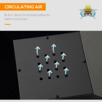 Outsunny Wood Burning Portable Fire Pit, Outdoor Firepit with Cooking BBQ Grill, Spark Screen, Poker for Backyard, Black(m-7)