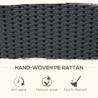 Outsunny 11 Pieces Wicker Patio Dining Set Outdoor Furniture Set with Removable Cushions, Glass Top Dining Table, PE Rattan Conversation Set for Garden Poolside Backyard, Black(m-6)