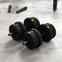 Soozier 44LBS 2-in-1 Adjustable Barbell & Dumbbells Set, Weights Set with Non-slip Handles for Men and Women Home Gym Training(m-10)