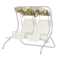 Outsunny 84A-052 Series 2-Seater Swing Canopy Replacement Top Cover, Beige(m-11)