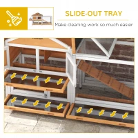 PawHut 65" Wooden Rabbit Hutch, Pet Playpen with Openable Roof, Storage Box, for Rabbits and Small Animals, Yellow(m-6)