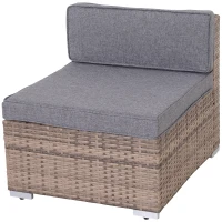 Outsunny 7-Piece Patio Furniture Sets Outdoor Wicker Conversation Sets All Weather PE Rattan Sectional Sofa, Grey(m-9)