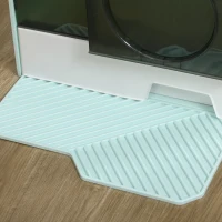 PawHut Hooded Cat Litter Box w/ Litter Mat, Litter Particle Catching, Light Blue(m-9)