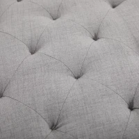 HOMCOM Simple Tufted Upholstered Ottoman Accent Bench with Soft Comfortable Cushion & Fashionable Modern Design, Grey(m-7)