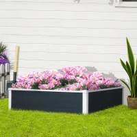 Outsunny 47" x 35" x 12" Raised Garden Bed, Planter Box, Above Ground Garden for Flowers, Herb, Vegetables, Dark Grey(m-8)