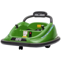 Aosom 12V Kids Bumper Car Twins Motor, w/ Parent Remote Control, Lights, 360° Rotation(m-1)