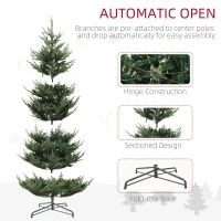 HOMCOM 9 ft Artificial Christmas Tree, Prelit Christmas Tree with 300 LED Lights, 1939 Branch Tips and Wide Metal Base, Green(m-7)