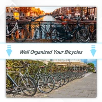 HOMCOM 5-Bike Bicycle Floor Parking Rack Cycling Storage Stand Ground Mount Garage Organizer for Indoor and Outdoor Use(m-7)